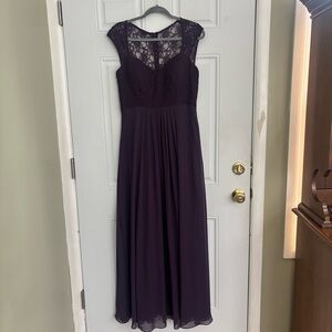 NWT Bill Levkoff Plum Lace and Chiffon Gown, Size 12